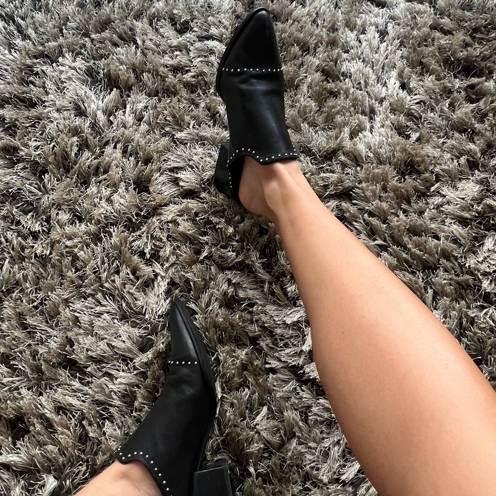 Sol Sana - black mule with silver rounded studs - Picture 3 of 3